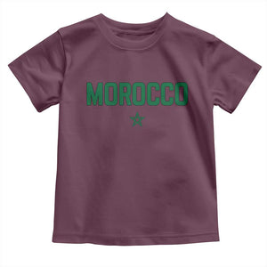 Morocco Star Flag Minimalist Moroccan Pride Toddler T Shirt TS02 Maroon Print Your Wear