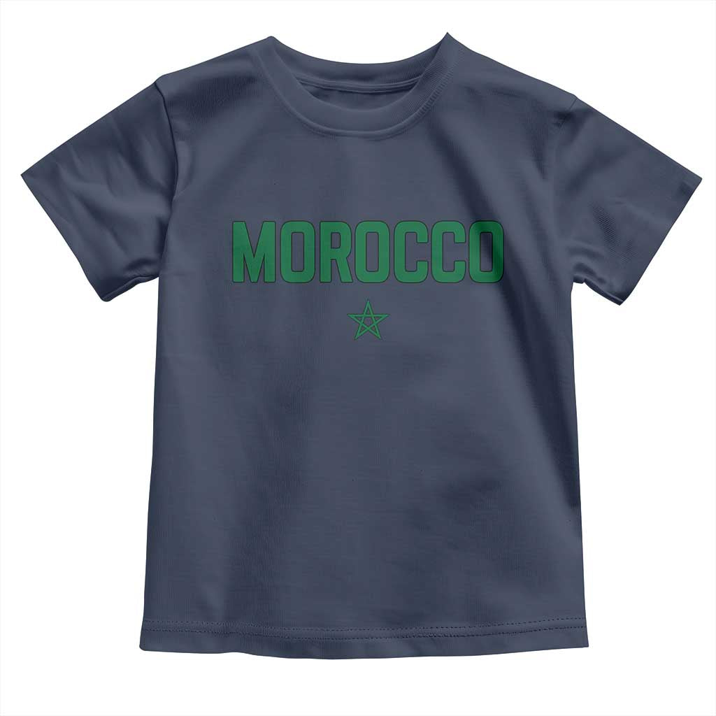 Morocco Star Flag Minimalist Moroccan Pride Toddler T Shirt TS02 Navy Print Your Wear