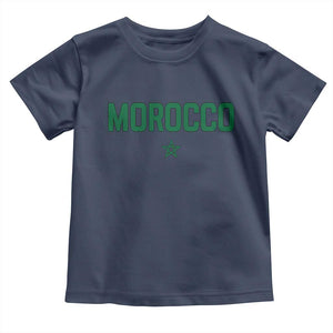 Morocco Star Flag Minimalist Moroccan Pride Toddler T Shirt TS02 Navy Print Your Wear