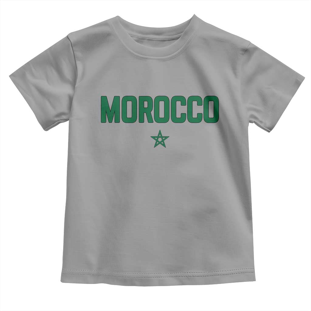 Morocco Star Flag Minimalist Moroccan Pride Toddler T Shirt TS02 Sport Gray Print Your Wear