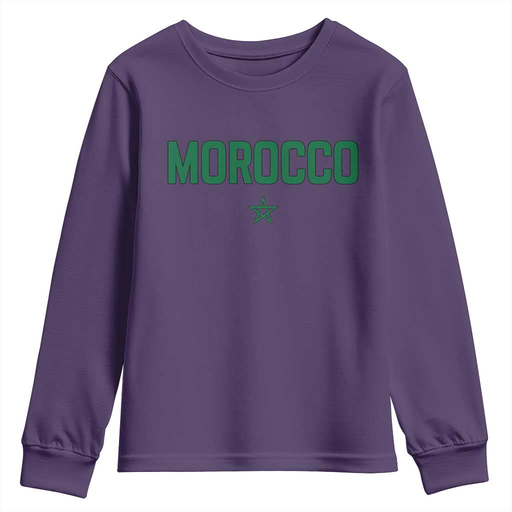 Morocco Star Flag Minimalist Moroccan Pride Youth Sweatshirt TS02 Purple Print Your Wear