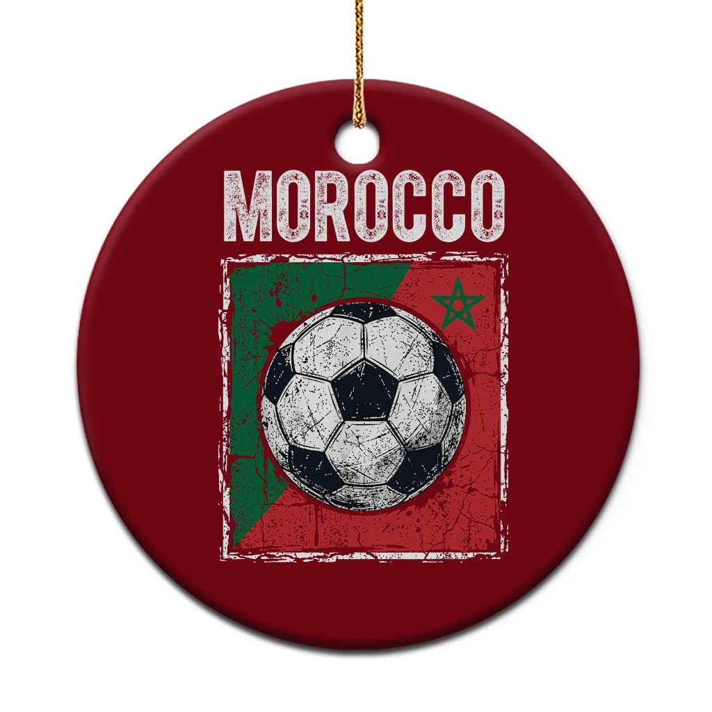 Vintage Morocco Soccer Flag Ceramic Ornament Moroccan Football Fans National Pride Sports TS02 1pc Red Print Your Wear