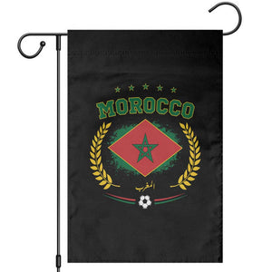 Morocco Football Laurel Wreath Crest Graphic Garden Flag Proud Moroccan Soccer Star Emblem Sports Fans TS02 Black Print Your Wear