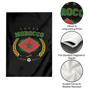 Morocco Football Laurel Wreath Crest Graphic Garden Flag Proud Moroccan Soccer Star Emblem Sports Fans TS02 Print Your Wear