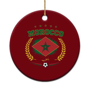 Morocco Football Laurel Wreath Crest Graphic Ceramic Ornament Proud Moroccan Soccer Star Emblem Sports Fans TS02 1pc Red Print Your Wear