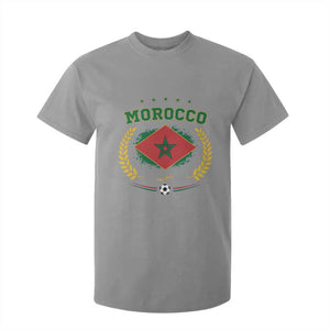 Morocco Football Laurel Wreath Crest Graphic T Shirt For Kid Proud Moroccan Soccer Star Emblem Sports Fans TS02 Sport Gray Print Your Wear