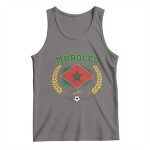 Morocco Football Laurel Wreath Crest Graphic Tank Top Proud Moroccan Soccer Star Emblem Sports Fans TS02 Deep Heather Print Your Wear