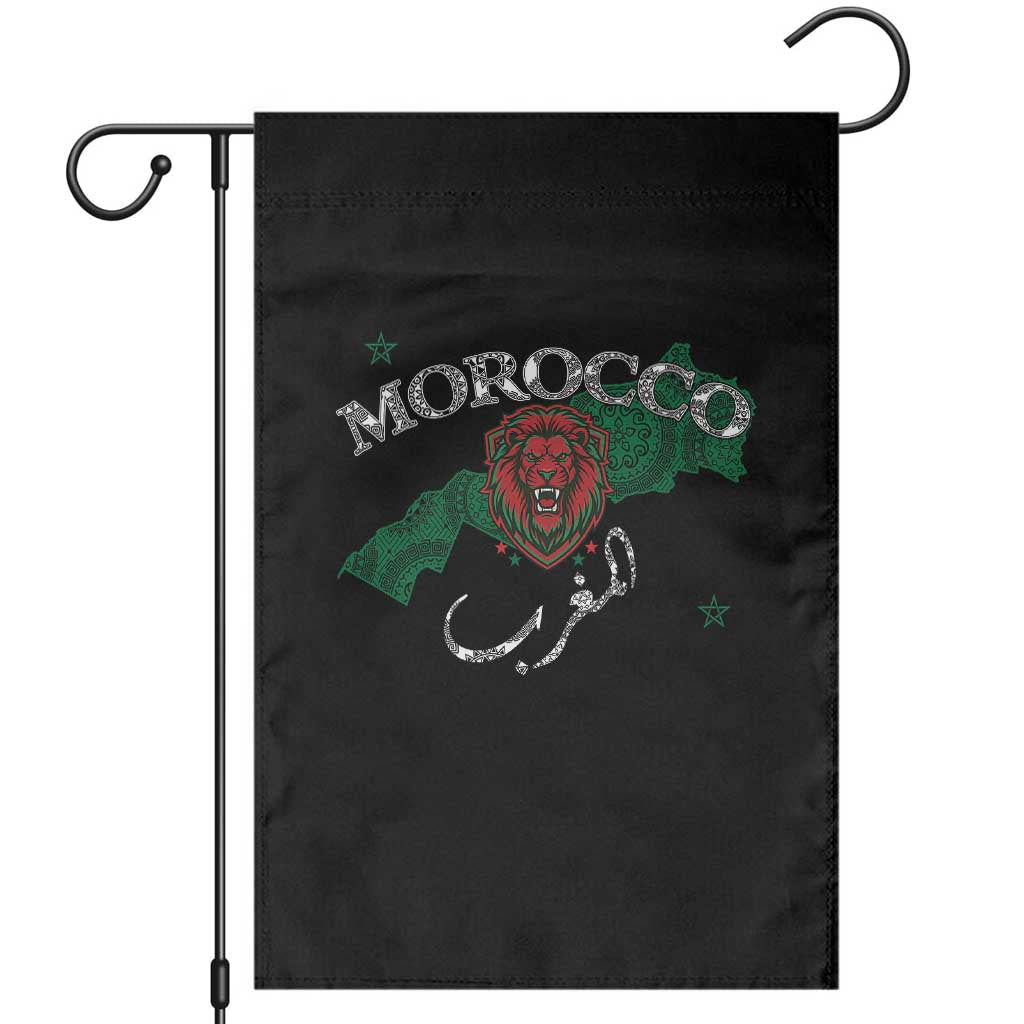 Morocco Lion Maghrib Moroccan Spirit Heritage Garden Flag TS02 Black Print Your Wear