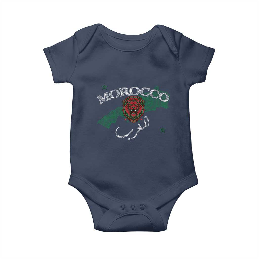 Morocco Lion Maghrib Moroccan Spirit Heritage Baby Onesie TS02 Navy Print Your Wear