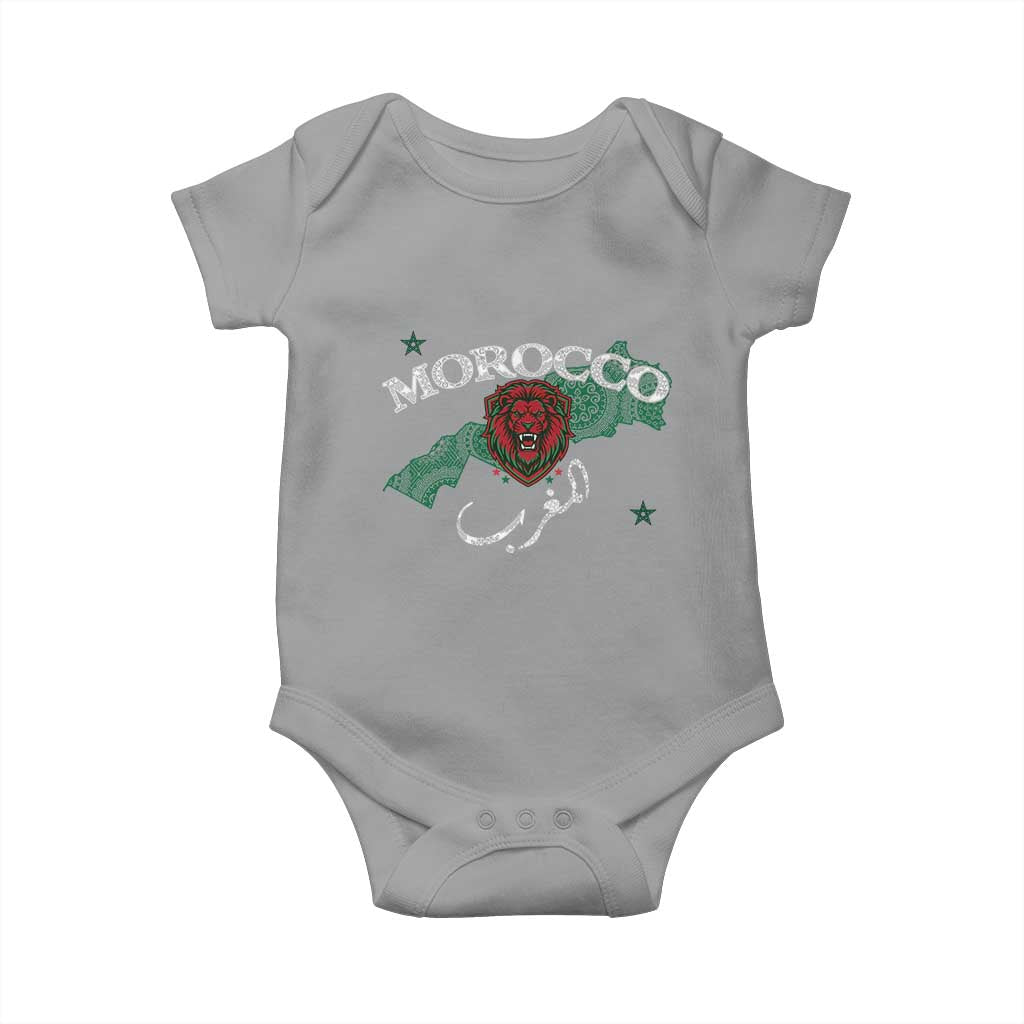 Morocco Lion Maghrib Moroccan Spirit Heritage Baby Onesie TS02 Sport Gray Print Your Wear