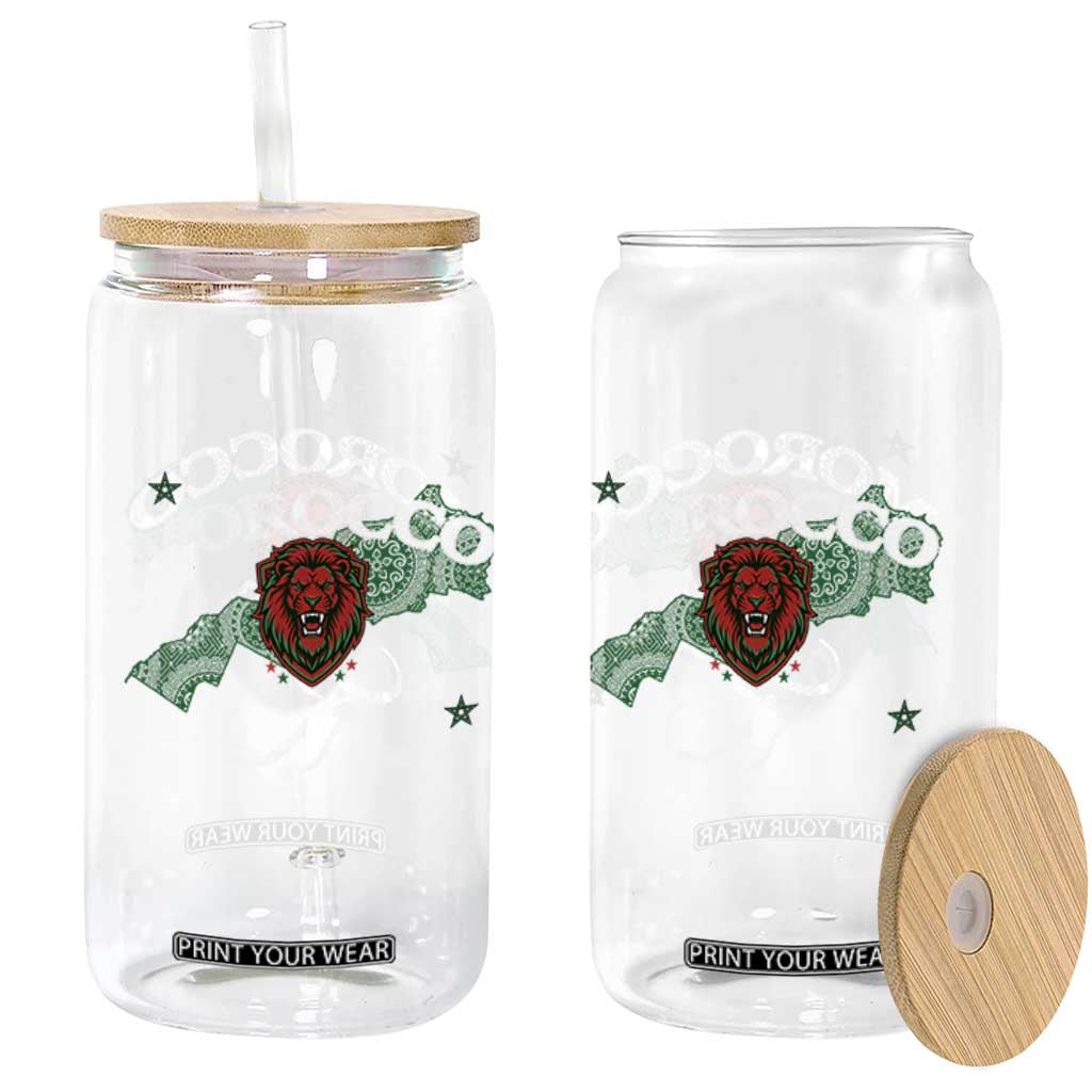 Morocco Lion Maghrib Moroccan Spirit Heritage Glass Can TS02 Print Your Wear