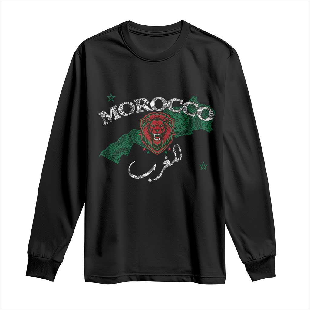 Morocco Lion Maghrib Moroccan Spirit Heritage Long Sleeve Shirt TS02 Black Print Your Wear