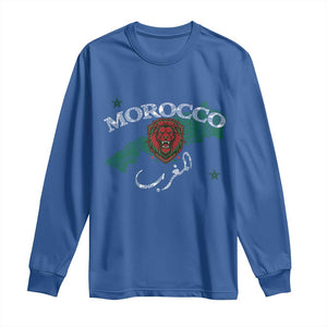 Morocco Lion Maghrib Moroccan Spirit Heritage Long Sleeve Shirt TS02 Royal Blue Print Your Wear