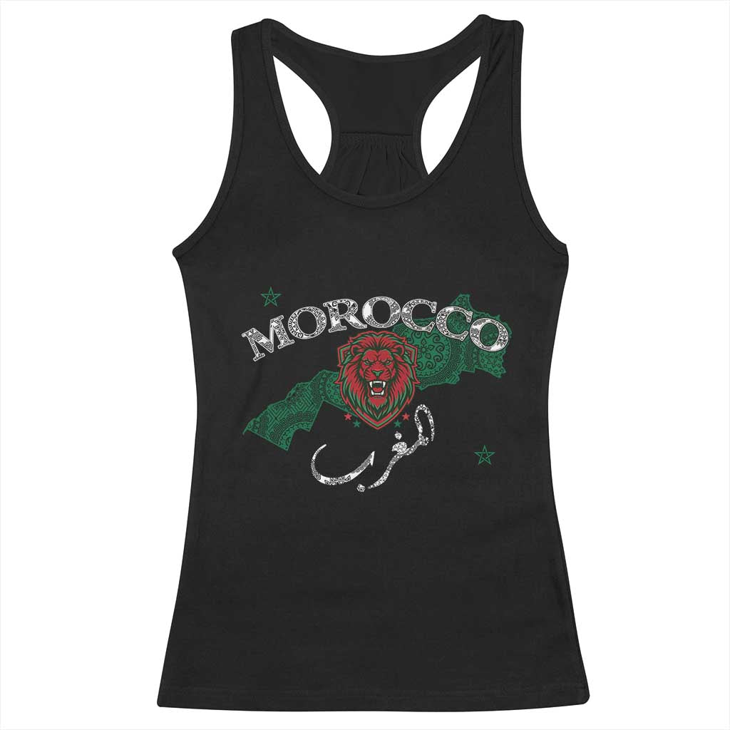 Morocco Lion Maghrib Moroccan Spirit Heritage Racerback Tank Top TS02 Black Print Your Wear