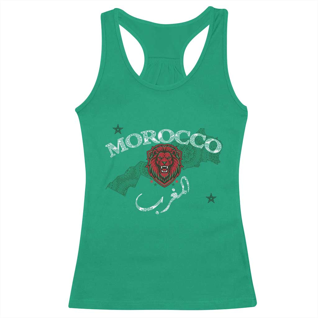 Morocco Lion Maghrib Moroccan Spirit Heritage Racerback Tank Top TS02 Irish Green Print Your Wear