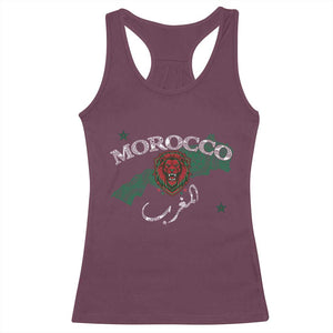Morocco Lion Maghrib Moroccan Spirit Heritage Racerback Tank Top TS02 Maroon Print Your Wear