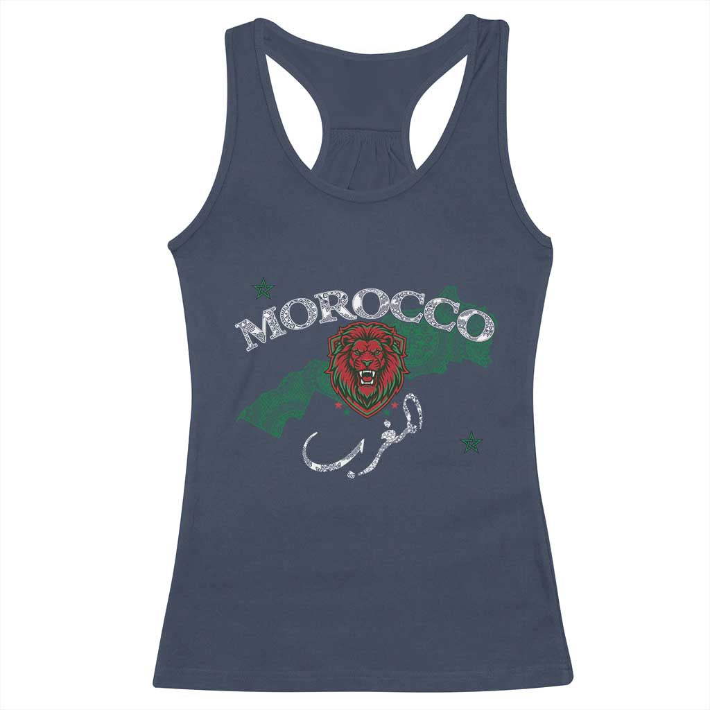 Morocco Lion Maghrib Moroccan Spirit Heritage Racerback Tank Top TS02 Navy Print Your Wear