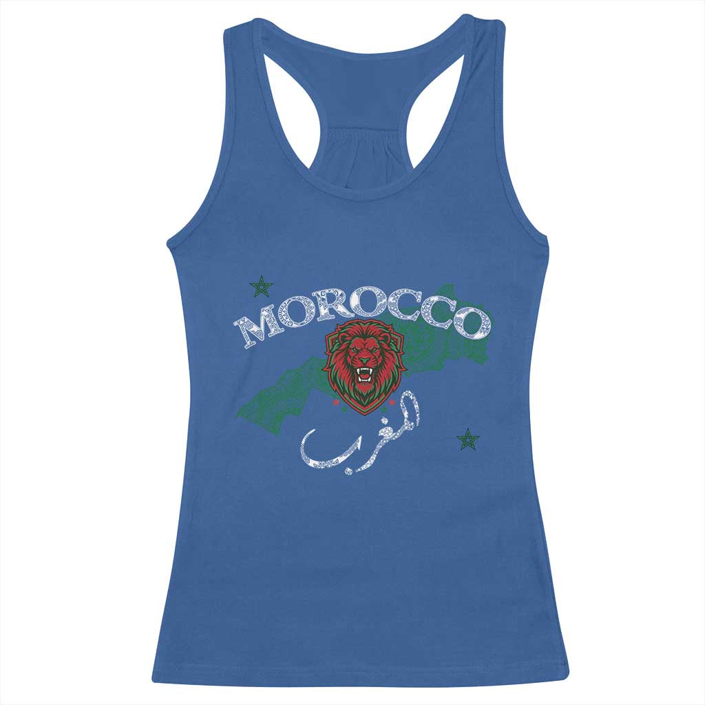 Morocco Lion Maghrib Moroccan Spirit Heritage Racerback Tank Top TS02 Royal Blue Print Your Wear
