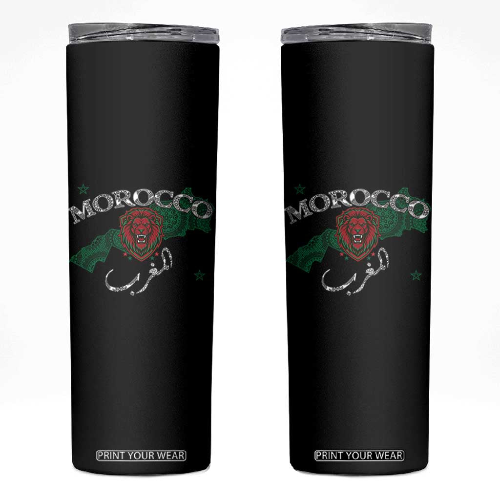 Morocco Lion Maghrib Moroccan Spirit Heritage Skinny Tumbler TS02 Black Print Your Wear