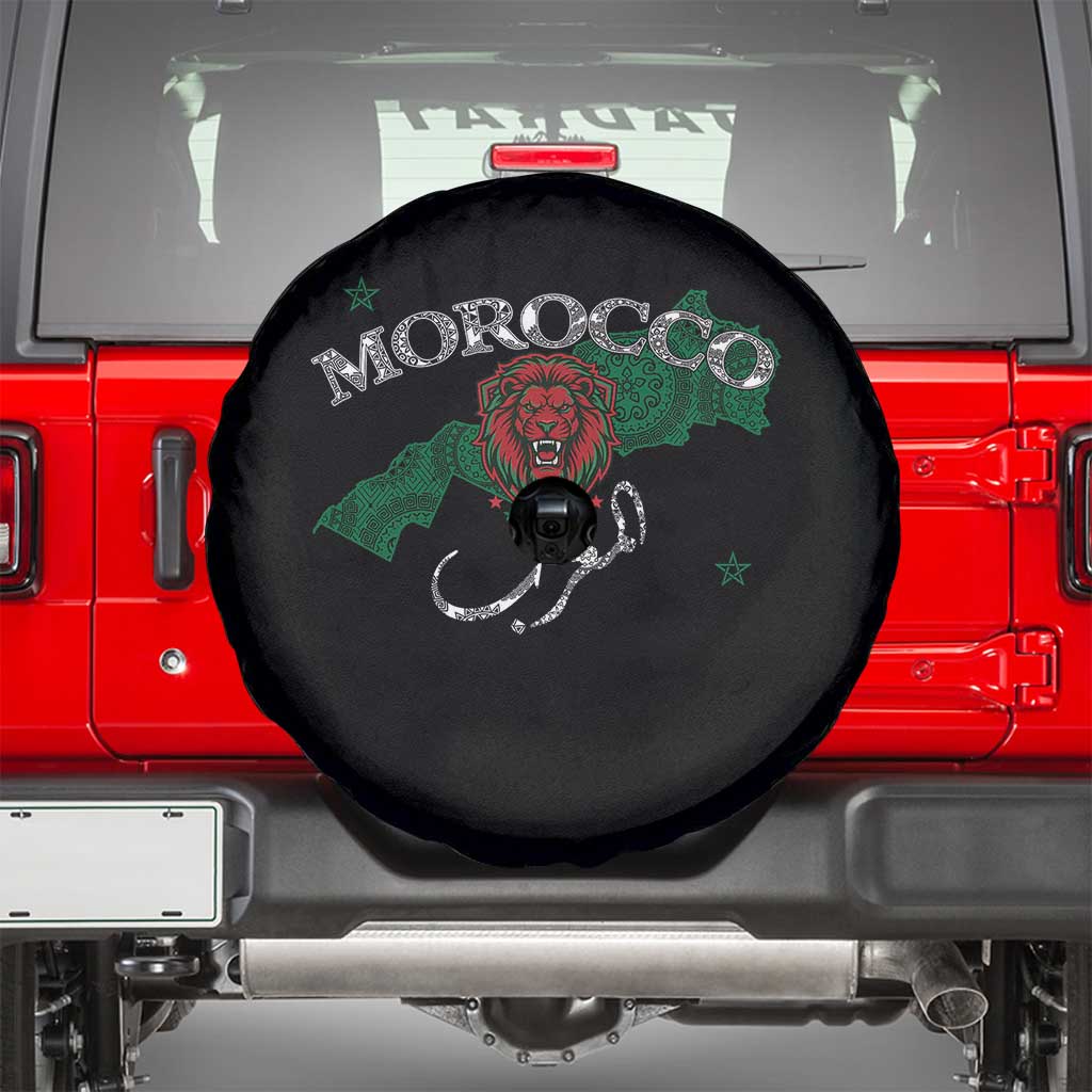 Morocco Lion Maghrib Moroccan Spirit Heritage Spare Tire Cover TS02 Black Print Your Wear