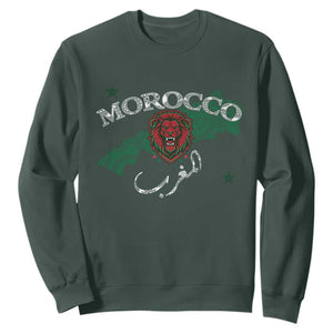Morocco Lion Maghrib Moroccan Spirit Heritage Sweatshirt TS02 Dark Forest Green Print Your Wear