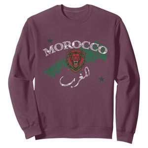 Morocco Lion Maghrib Moroccan Spirit Heritage Sweatshirt TS02 Maroon Print Your Wear