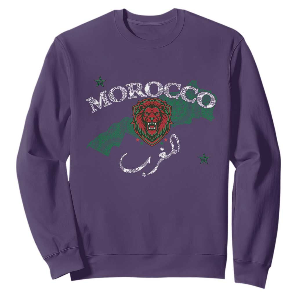 Morocco Lion Maghrib Moroccan Spirit Heritage Sweatshirt TS02 Purple Print Your Wear