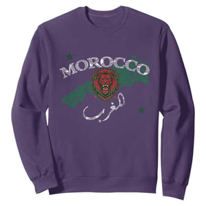 Morocco Lion Maghrib Moroccan Spirit Heritage Sweatshirt TS02 Purple Print Your Wear