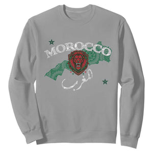 Morocco Lion Maghrib Moroccan Spirit Heritage Sweatshirt TS02 Sport Gray Print Your Wear