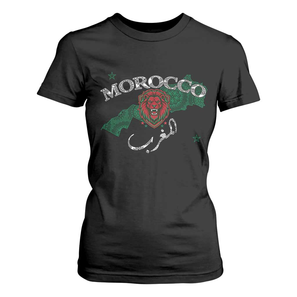 Morocco Lion Maghrib Moroccan Spirit Heritage T Shirt For Women TS02 Black Print Your Wear