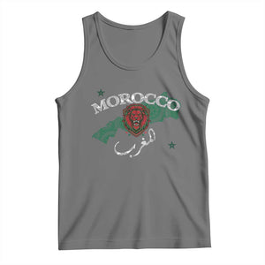 Morocco Lion Maghrib Moroccan Spirit Heritage Tank Top TS02 Black Heather Print Your Wear