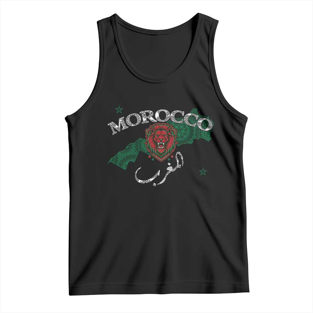 Morocco Lion Maghrib Moroccan Spirit Heritage Tank Top TS02 Black Print Your Wear