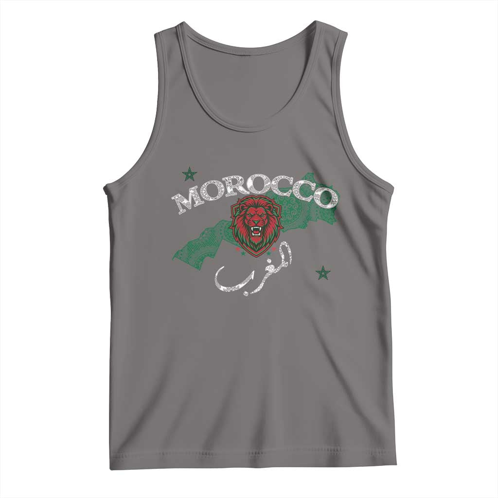 Morocco Lion Maghrib Moroccan Spirit Heritage Tank Top TS02 Deep Heather Print Your Wear