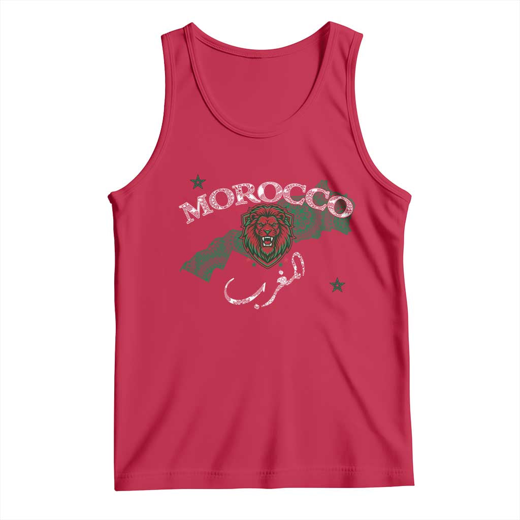 Morocco Lion Maghrib Moroccan Spirit Heritage Tank Top TS02 Red Print Your Wear