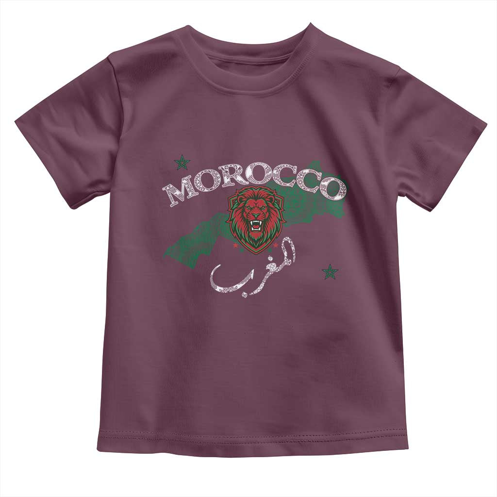 Morocco Lion Maghrib Moroccan Spirit Heritage Toddler T Shirt TS02 Maroon Print Your Wear