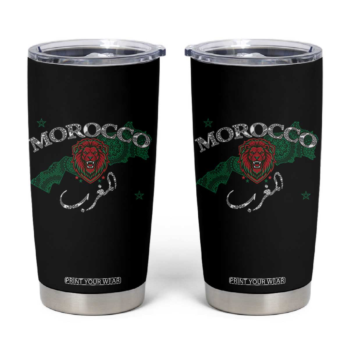 Morocco Lion Maghrib Moroccan Spirit Heritage Tumbler Cup TS02 Black Print Your Wear