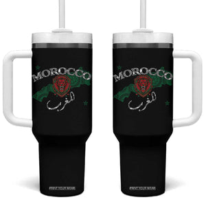 Morocco Lion Maghrib Moroccan Spirit Heritage Tumbler With Handle TS02 One Size: 40 oz Black Print Your Wear