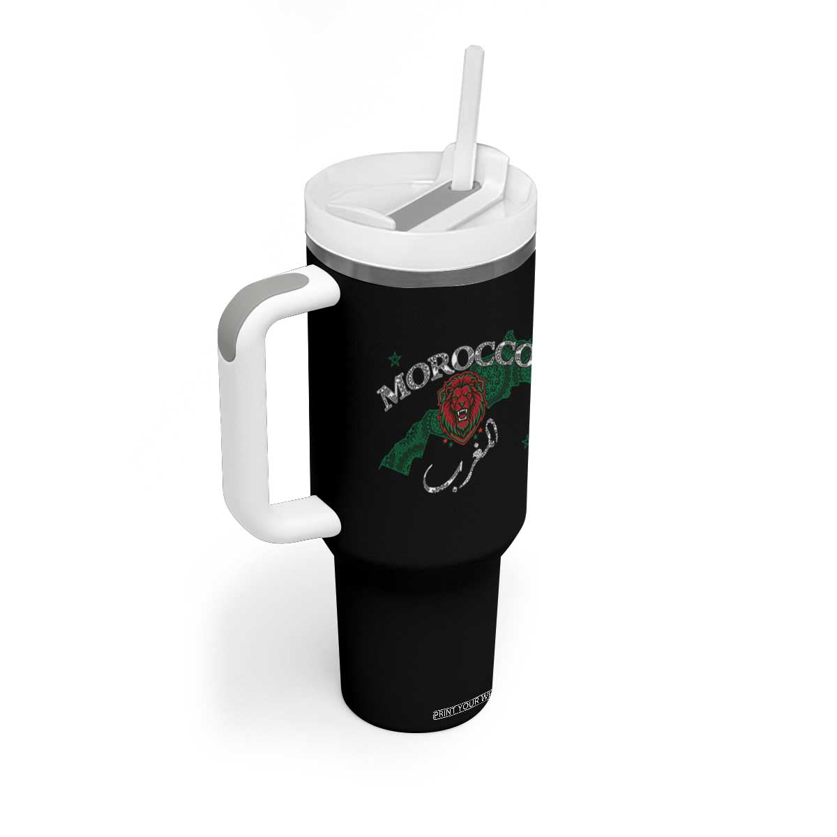 Morocco Lion Maghrib Moroccan Spirit Heritage Tumbler With Handle TS02 Print Your Wear