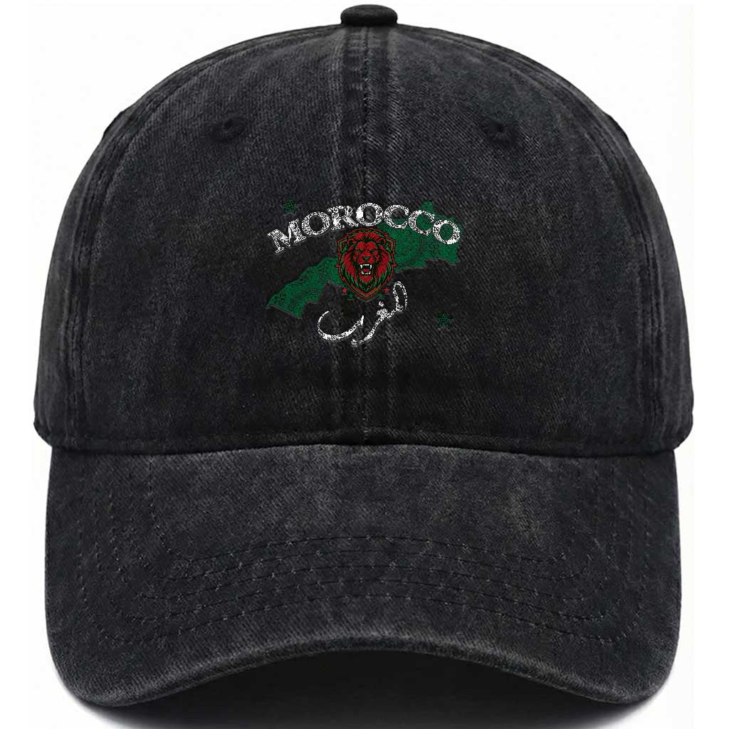 Morocco Lion Maghrib Moroccan Spirit Heritage Washed Cotton Baseball Cap TS02 Print Your Wear
