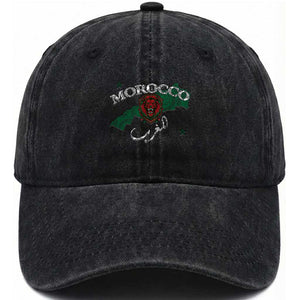 Morocco Lion Maghrib Moroccan Spirit Heritage Washed Cotton Baseball Cap TS02 Print Your Wear