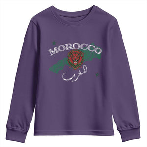 Morocco Lion Maghrib Moroccan Spirit Heritage Youth Sweatshirt TS02 Purple Print Your Wear