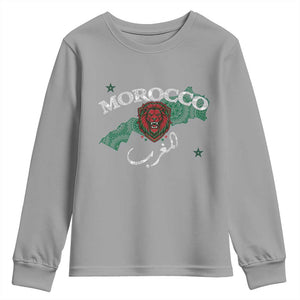 Morocco Lion Maghrib Moroccan Spirit Heritage Youth Sweatshirt TS02 Sport Gray Print Your Wear