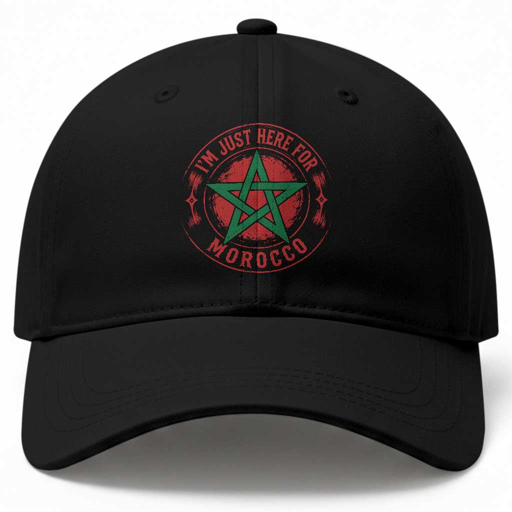 I'm Just Here for Morocco Baseball Cap Funny Moroccan Pride Supporter Sports Fan TS02 Print Your Wear