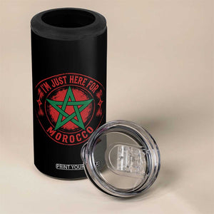 I'm Just Here for Morocco 4 in 1 Can Cooler Tumbler Funny Moroccan Pride Supporter Sports Fan TS02 Print Your Wear