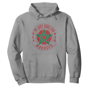I'm Just Here for Morocco Hoodie Funny Moroccan Pride Supporter Sports Fan TS02 Sport Gray Print Your Wear
