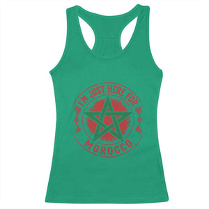 I'm Just Here for Morocco Racerback Tank Top Funny Moroccan Pride Supporter Sports Fan TS02 Irish Green Print Your Wear