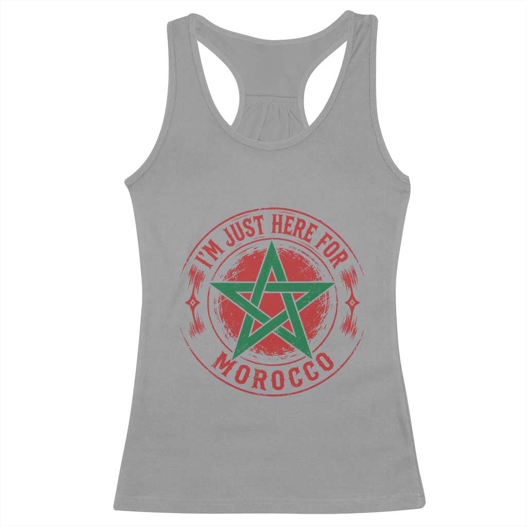 I'm Just Here for Morocco Racerback Tank Top Funny Moroccan Pride Supporter Sports Fan TS02 Sport Gray Print Your Wear