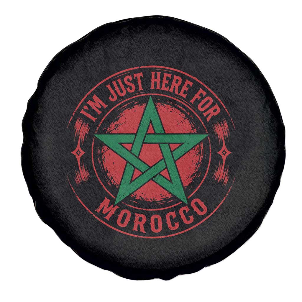 I'm Just Here for Morocco Spare Tire Cover Funny Moroccan Pride Supporter Sports Fan TS02 Print Your Wear