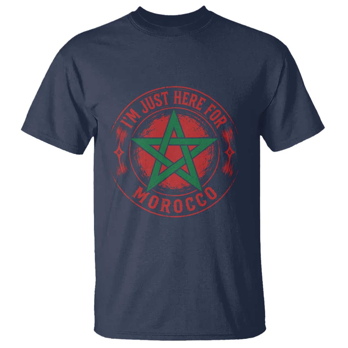 I'm Just Here for Morocco T Shirt Funny Moroccan Pride Supporter Sports Fan TS02 Navy Print Your Wear