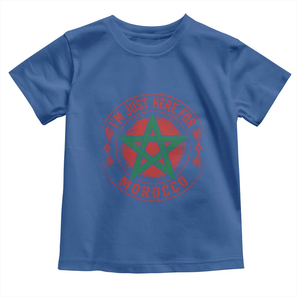 I'm Just Here for Morocco Toddler T Shirt Funny Moroccan Pride Supporter Sports Fan TS02 Royal Blue Print Your Wear